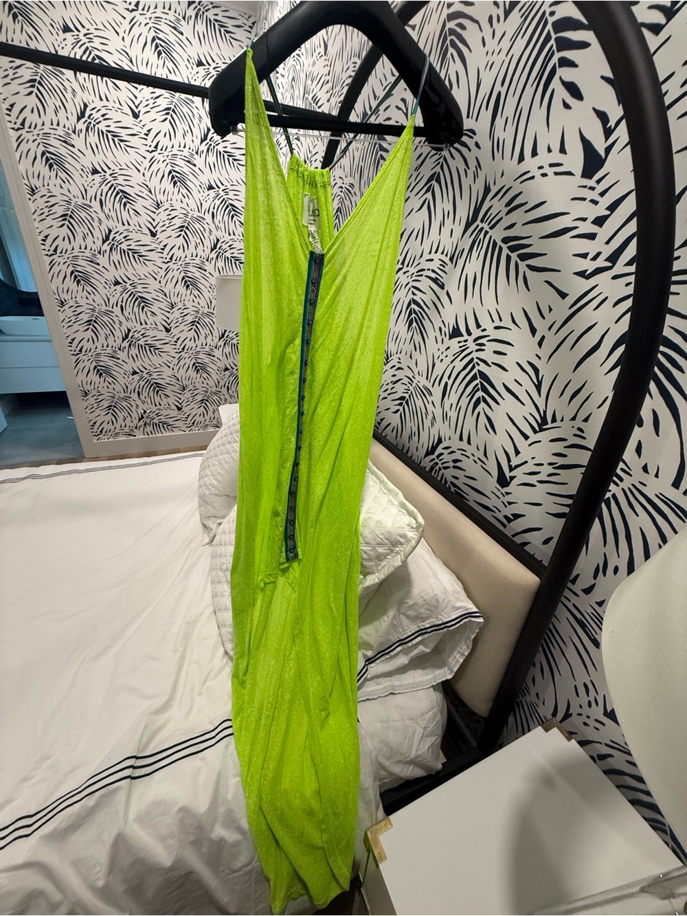 Pitusa Neon Lime Green Sundress with Multicolor Straps